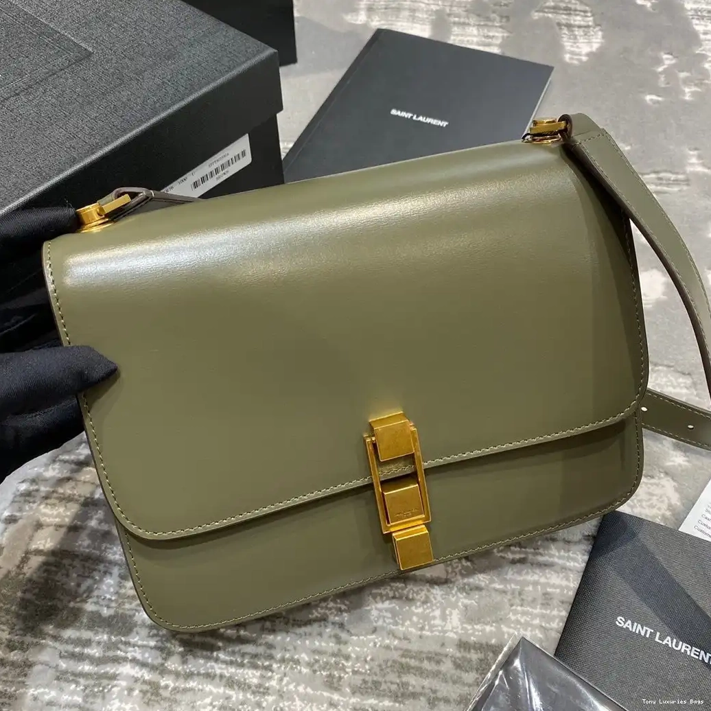 Tony Luxuries CARRE LOULOU SMOOTH SATCHEL IN YSL LEATHER 0531